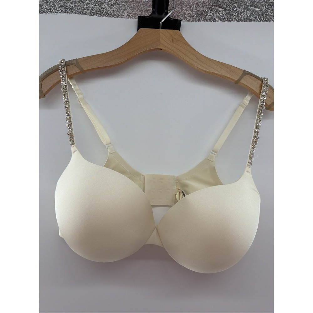 Skims Ultimate RHINESTONE Strappy Push-Up Bra in ecru size 36DD  NWT! retail $98